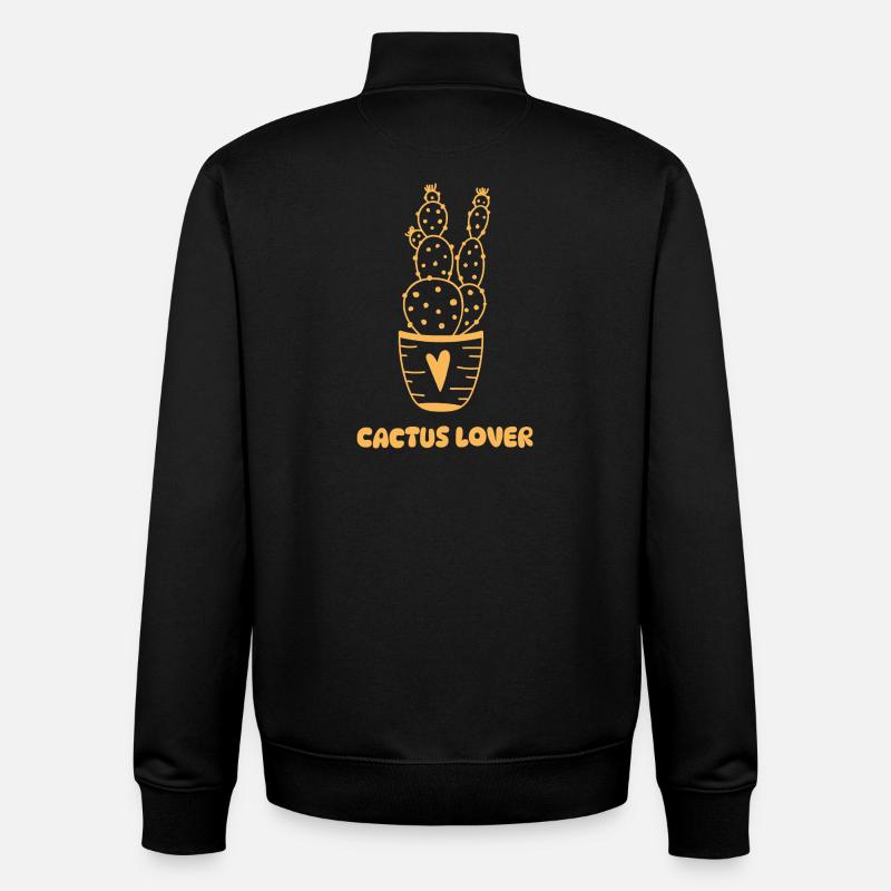 Diction de l’amoureux des cactus mignons - Sweat zippé unisexe en coton bio Stanley/Stella - noir