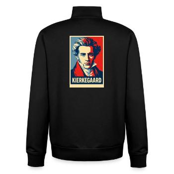 Kierkegaard Pop Art Portrait - Unisex Organic Zip Sweatshirt by Stanley/Stella - black - Back - AI Model Male 185 light (185cm)