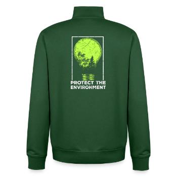 protect nature - Unisex Organic Zip Sweatshirt by Stanley/Stella - bottle green - Back - AI Model Male 185 dark (185cm)