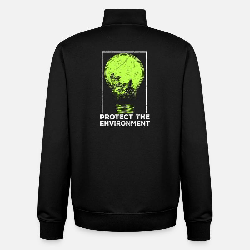 Protéger la nature - Sweat zippé unisexe en coton bio Stanley/Stella - noir