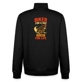 Biker For Life Biker – Motorrad-Leidenschaft - Unisex Organic Zip Sweatshirt von Stanley/Stella - Schwarz - Hinten - AI Model Male 185 light (185cm)