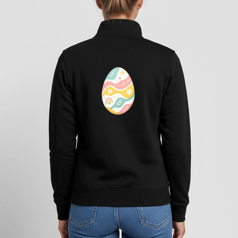 Pastel Easter Egg Pattern Unisex Organic Zip Sweatshirt by Stanley/Stella