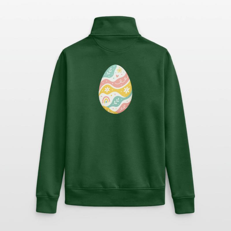 Pastel Easter Egg Pattern Unisex Organic Zip Sweatshirt by Stanley/Stella