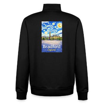 Bradford England Sternenwirbel - Unisex Organic Zip Sweatshirt von Stanley/Stella - Schwarz - Hinten - AI Model Male 185 light (185cm)