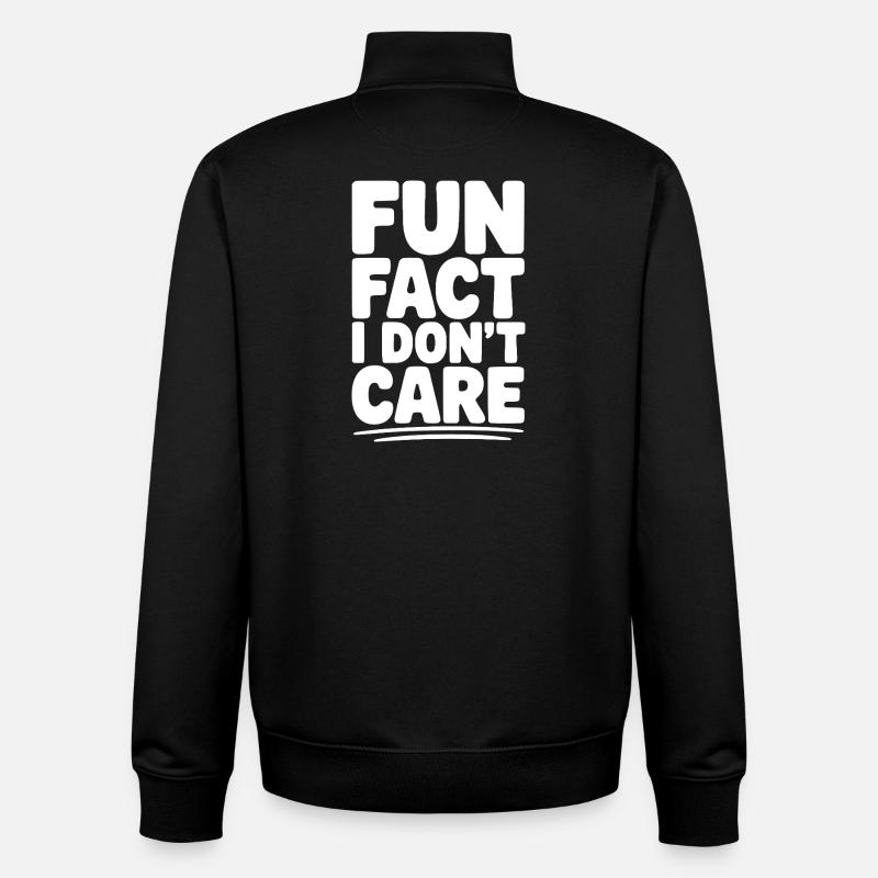 Fun Fact: Mir ist das egal - Unisex Organic Zip Sweatshirt von Stanley/Stella - Schwarz