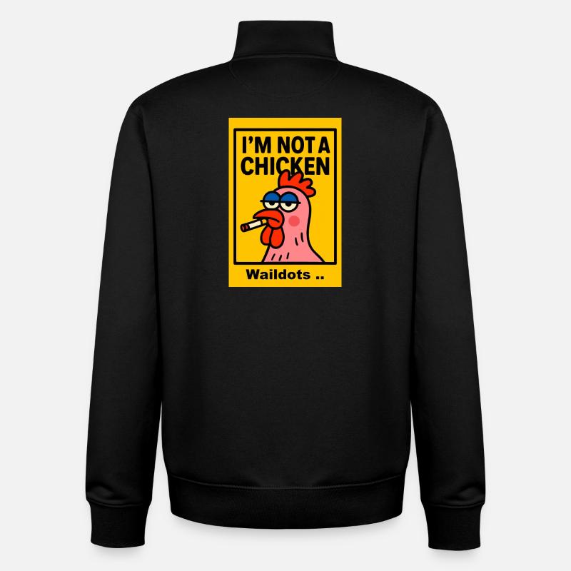Rebellische Henne mit Zigarette - Unisex Organic Zip Sweatshirt von Stanley/Stella - Schwarz