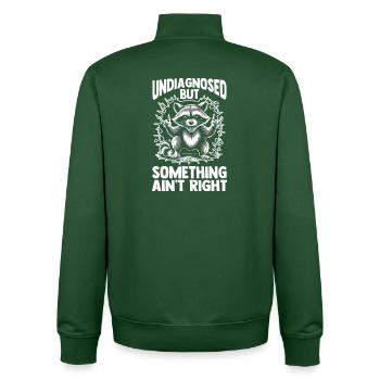 Undiagnosed But Something Ain't Right Raccoon - Unisex Organic Zip Sweatshirt von Stanley/Stella - Flaschengrün - Hinten - AI Model Male 185 dark (185cm)