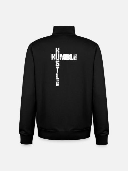 Humble Hustle Entrepreneur Businessman Businesswom - Unisex Organic Zip Sweatshirt by Stanley/Stella - black
