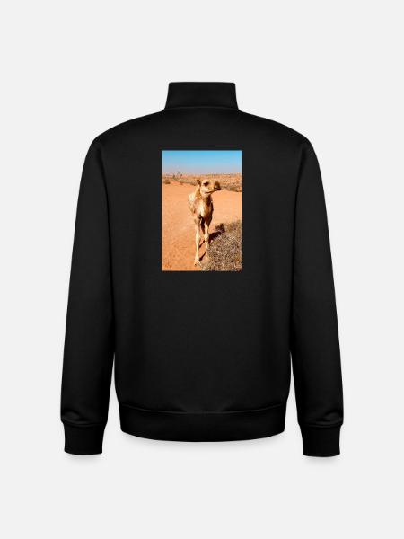 Desert camel in the sun - Unisex Organic Zip Sweatshirt by Stanley/Stella - black