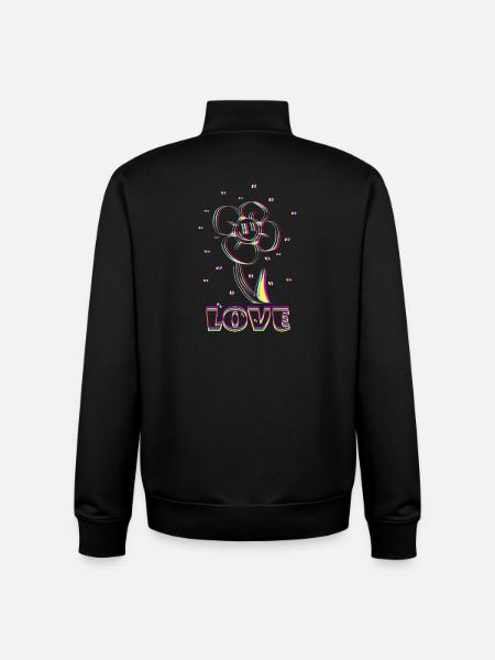 Neon Flower Love - Unisex Organic Zip Sweatshirt von Stanley/Stella - Schwarz