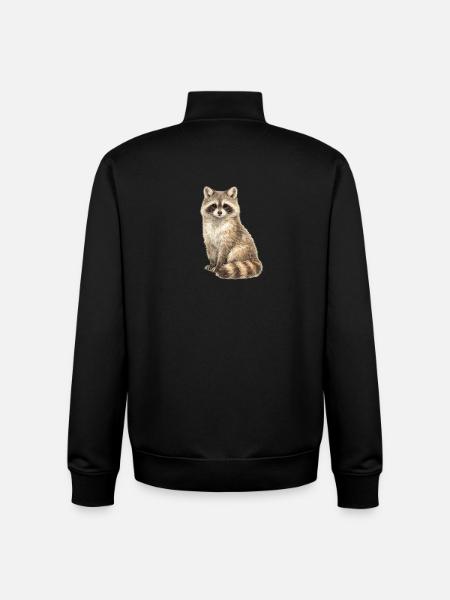 Raccoon in the dream forest - Unisex Organic Zip Sweatshirt by Stanley/Stella - black