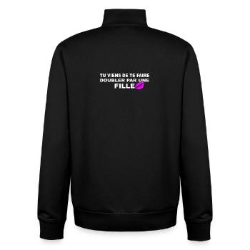 Verdoppeln Sie sich - Unisex Organic Zip Sweatshirt von Stanley/Stella - Schwarz - Hinten - AI Model Male 185 light (185cm)