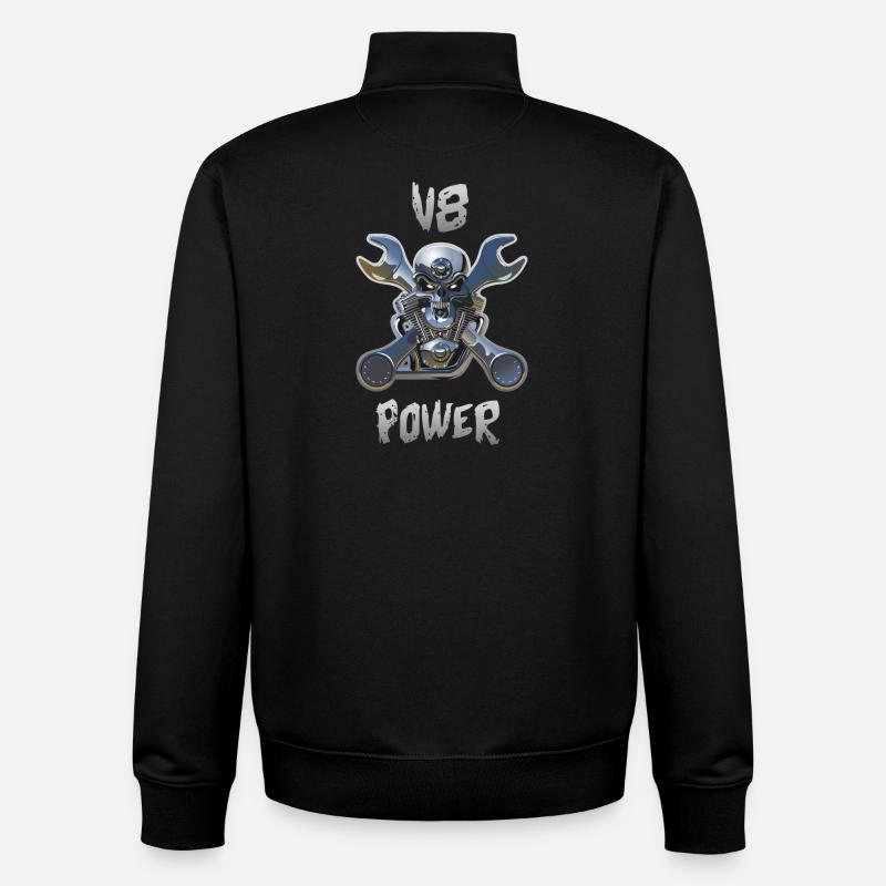 Engine V8 Power - Unisex Organic Zip Sweatshirt by Stanley/Stella - black