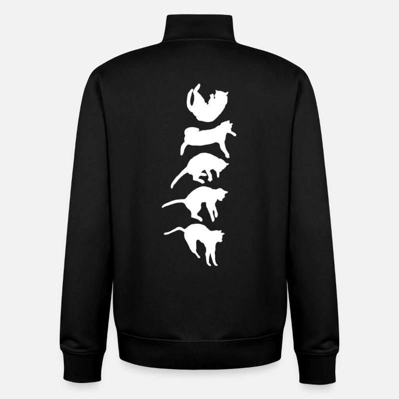 Aufrichtreflex der fallenden Katze - Unisex Organic Zip Sweatshirt von Stanley/Stella - Schwarz