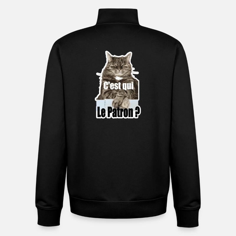 C'est qui le patron - Sweat zippé unisexe en coton bio Stanley/Stella - noir