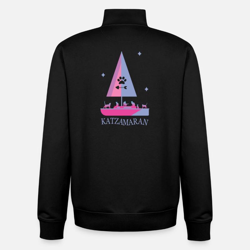 Katzamaran Boot - Unisex Organic Zip Sweatshirt von Stanley/Stella - Schwarz