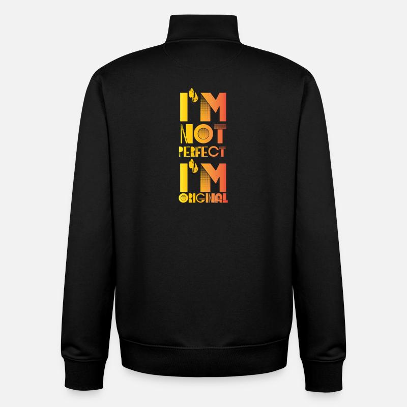 Je ne suis pas parfait, original - Sweat zippé unisexe en coton bio Stanley/Stella - noir