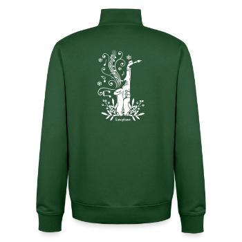 Saxophone Music Instrument Jazz - Unisex Organic Zip Sweatshirt by Stanley/Stella - bottle green - Back - AI Model Male 185 dark (185cm)