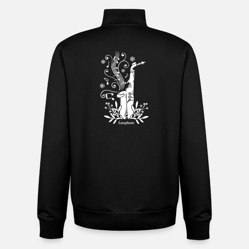 Saxophone Music Instrument Jazz - Sweat zippé unisexe en coton bio Stanley/Stella - noir