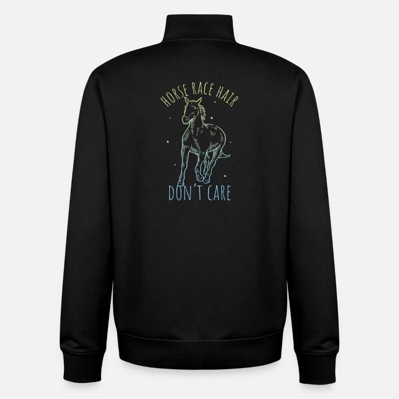 Pferde Design - Unisex Organic Zip Sweatshirt von Stanley/Stella - Schwarz