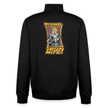 König des Lebens - Unisex Organic Zip Sweatshirt von Stanley/Stella - Schwarz - Hinten - AI Model Male 185 light (185cm)