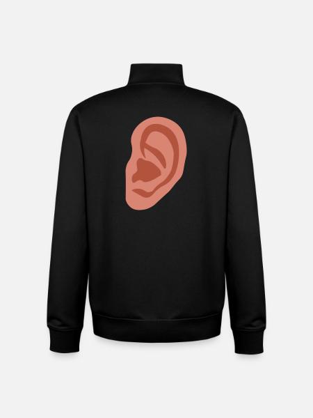 Big ear - Unisex Organic Zip Sweatshirt by Stanley/Stella - black