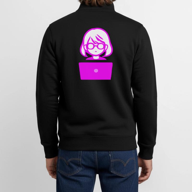 Frau mit Computer Programmierer Coder Unisex Organic Zip Sweatshirt von Stanley/Stella