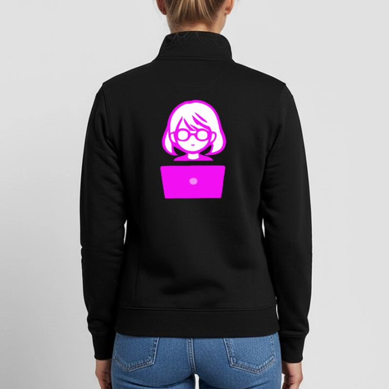 Frau mit Computer Programmierer Coder Unisex Organic Zip Sweatshirt von Stanley/Stella