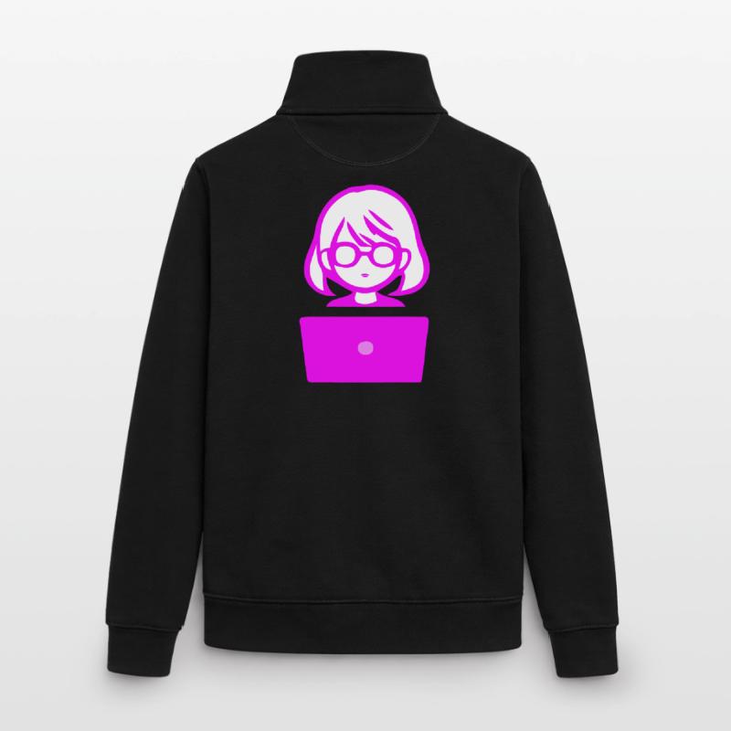 Frau mit Computer Programmierer Coder Unisex Organic Zip Sweatshirt von Stanley/Stella