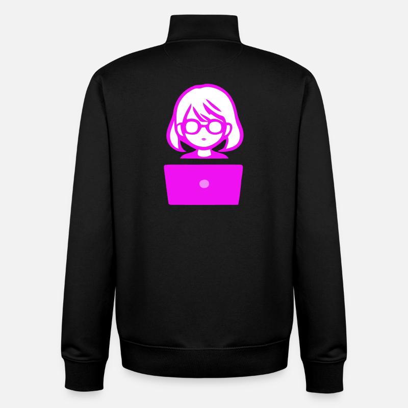 Frau mit Computer Programmierer Coder - Unisex Organic Zip Sweatshirt von Stanley/Stella - Schwarz