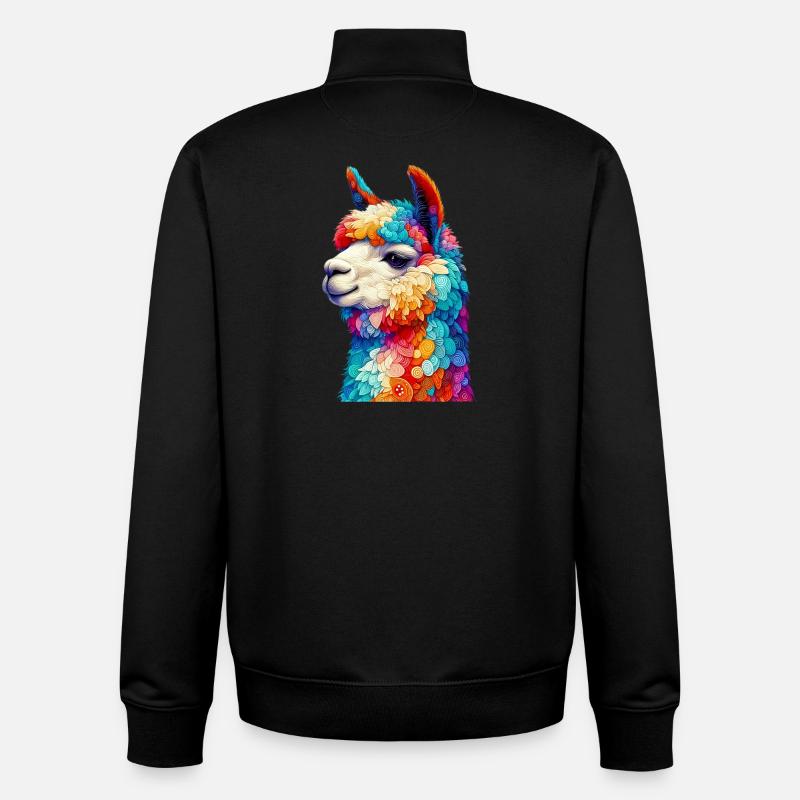 Alpaga - Sweat zippé unisexe en coton bio Stanley/Stella - noir