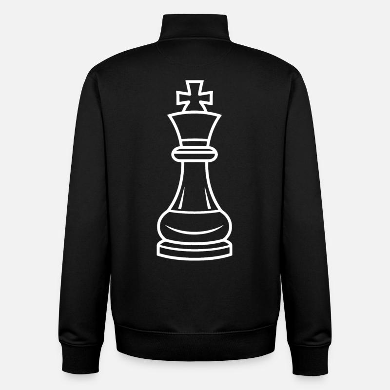 Schachfigur Line Art - Unisex Organic Zip Sweatshirt von Stanley/Stella - Schwarz