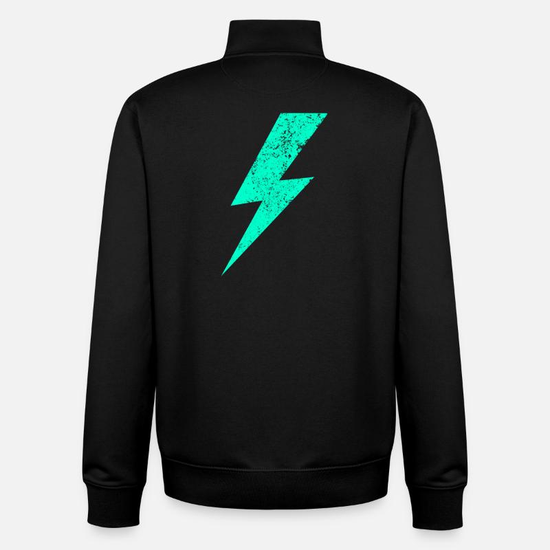 Flash électrique au pastel - Sweat zippé unisexe en coton bio Stanley/Stella - noir