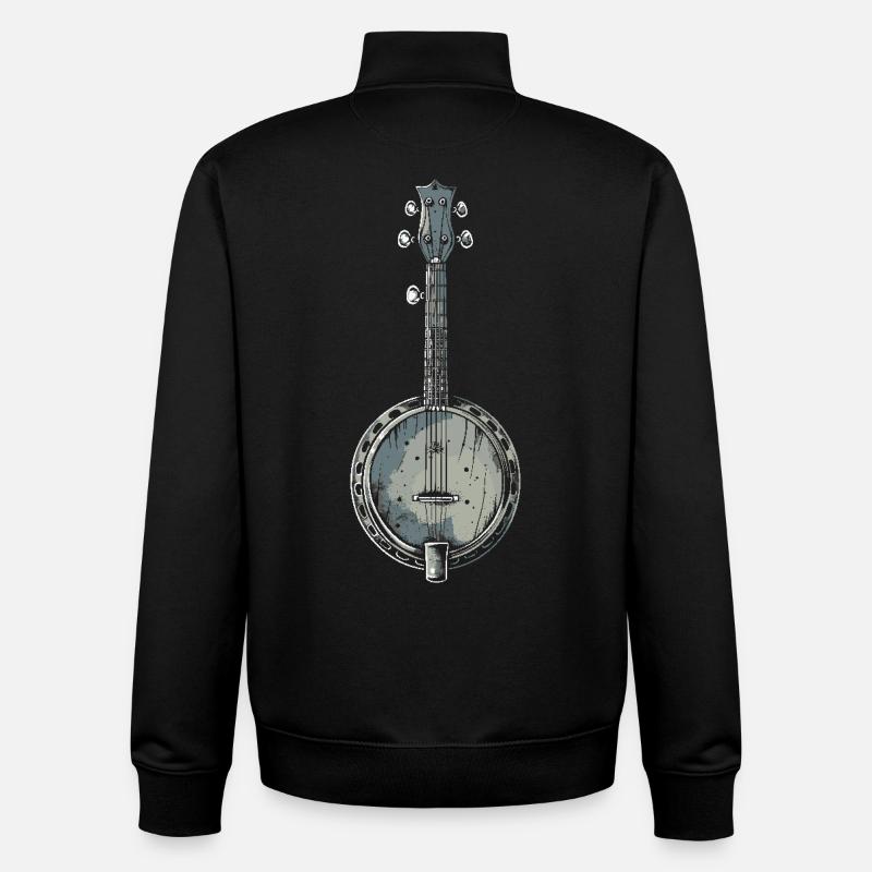 Banjo Grafik - Unisex Organic Zip Sweatshirt von Stanley/Stella - Schwarz
