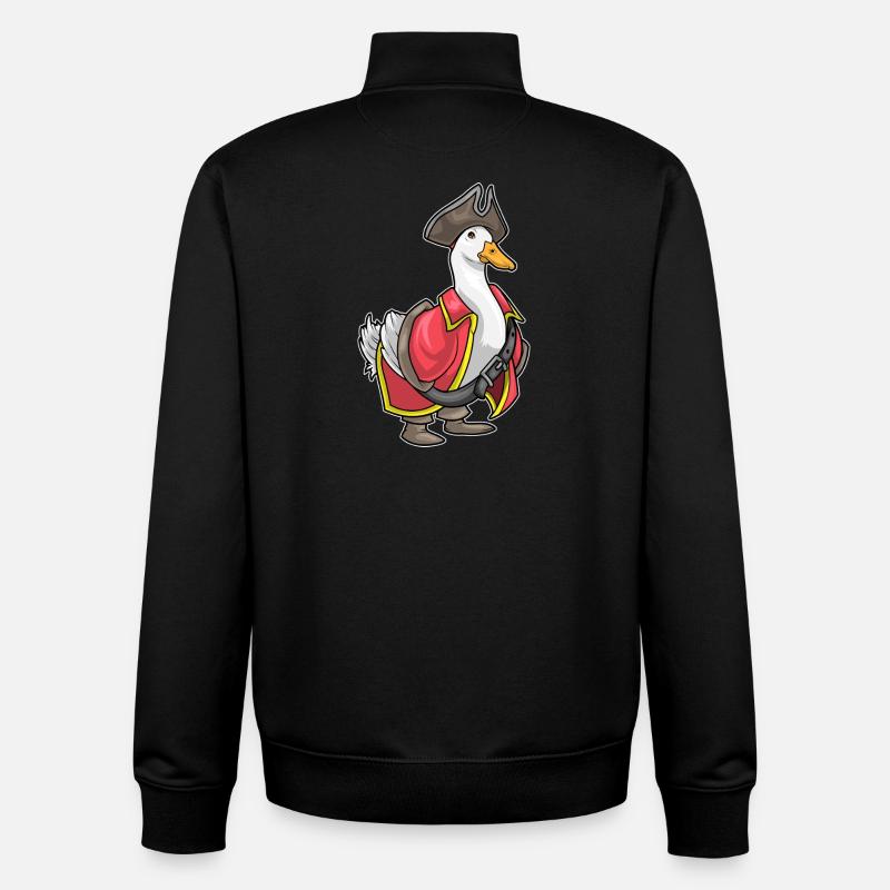 Chapeau de pirate Duck Pirate - Sweat zippé unisexe en coton bio Stanley/Stella - noir