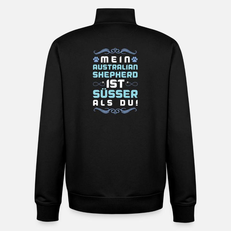 Chien australien chien dicton - Sweat zippé unisexe en coton bio Stanley/Stella - noir