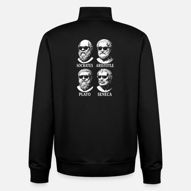 Griechisches Philosophenquartett mit Sonnenbrille - Unisex Organic Zip Sweatshirt von Stanley/Stella - Schwarz