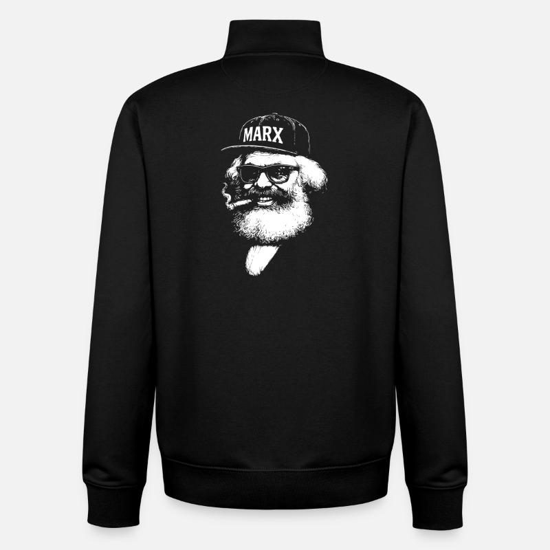 Karl Marx Icône pop - Sweat zippé unisexe en coton bio Stanley/Stella - noir