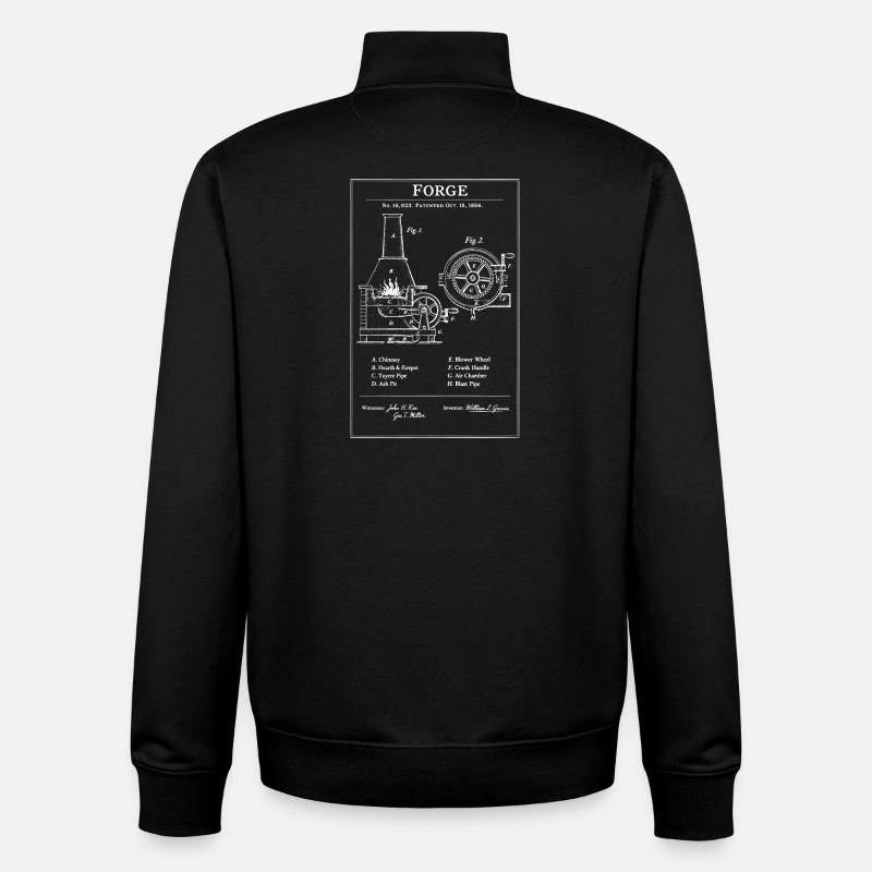 Plan d’engrenage de forge - Sweat zippé unisexe en coton bio Stanley/Stella - noir