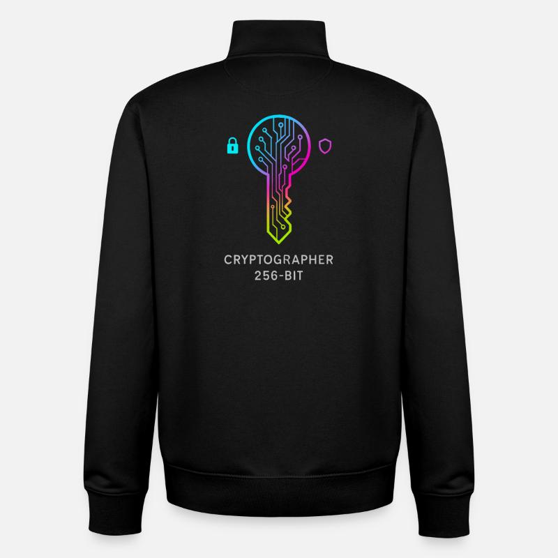 Expert in Cryptography and 256-bit Security - Unisex Organic Zip Sweatshirt by Stanley/Stella - black