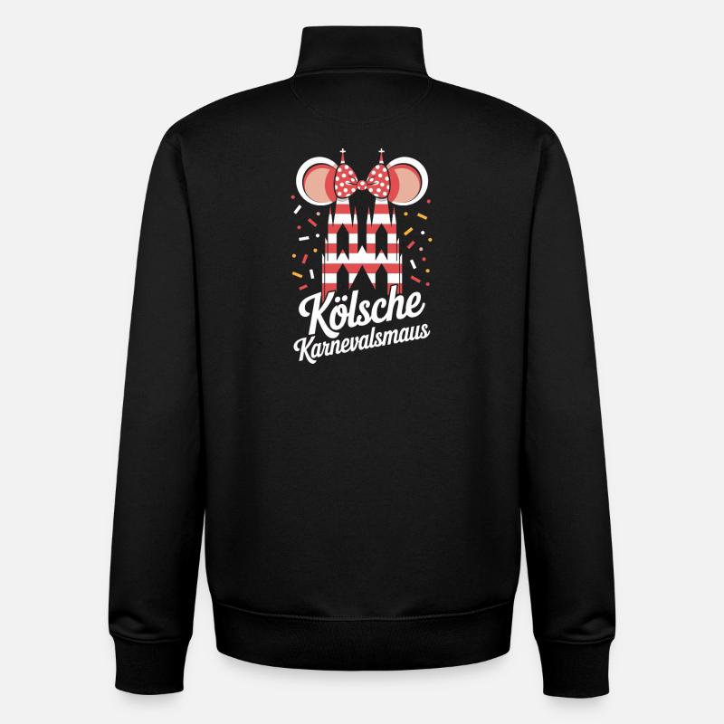Kölsche Karnevalsmaus Karneval Köln Kölner Maus - Unisex Organic Zip Sweatshirt von Stanley/Stella - Schwarz