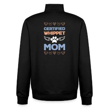 Zertifizierte Whippet Mama - Unisex Organic Zip Sweatshirt von Stanley/Stella - Schwarz - Hinten - AI Model Male 185 light (185cm)