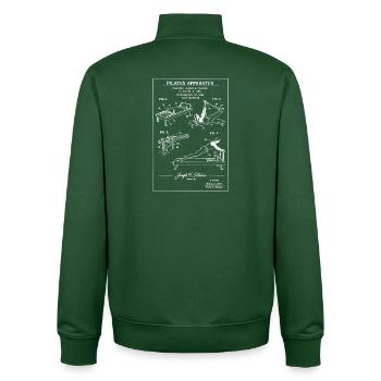 Pilates-Geräte-Bauplan - Unisex Organic Zip Sweatshirt von Stanley/Stella - Flaschengrün - Hinten - AI Model Male 185 dark (185cm)