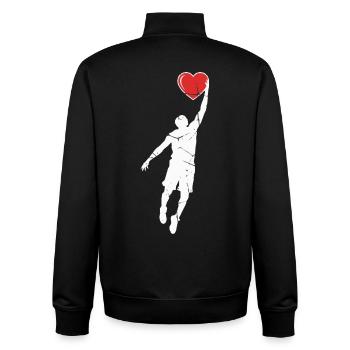 Heart Dunk - Unisex Organic Zip Sweatshirt by Stanley/Stella - black - Back - AI Model Male 185 light (185cm)