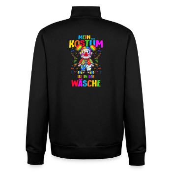 My costume is in the laundry carnival clown - Unisex Organic Zip Sweatshirt by Stanley/Stella - black - Back - AI Model Male 185 light (185cm)