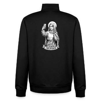 Selfie Mary Grateful – lustiges Influencer-Meme - Unisex Organic Zip Sweatshirt von Stanley/Stella - Schwarz - Hinten - AI Model Male 185 light (185cm)