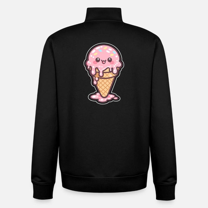 Kawaii Eiscreme mit Sprinkles - Unisex Organic Zip Sweatshirt von Stanley/Stella - Schwarz