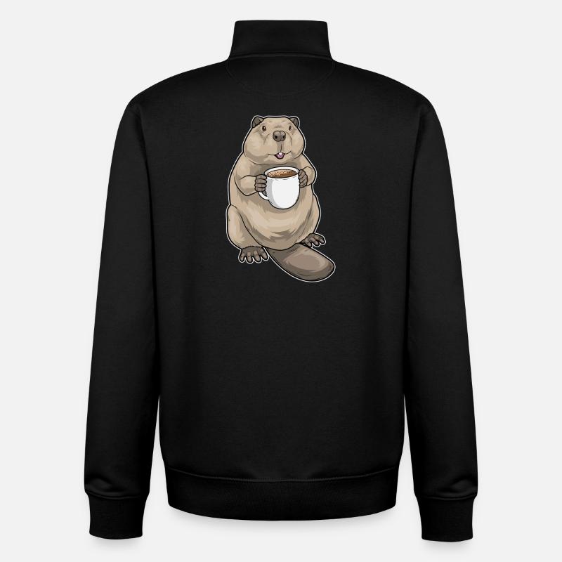 Tasse de café Beaver - Sweat zippé unisexe en coton bio Stanley/Stella - noir
