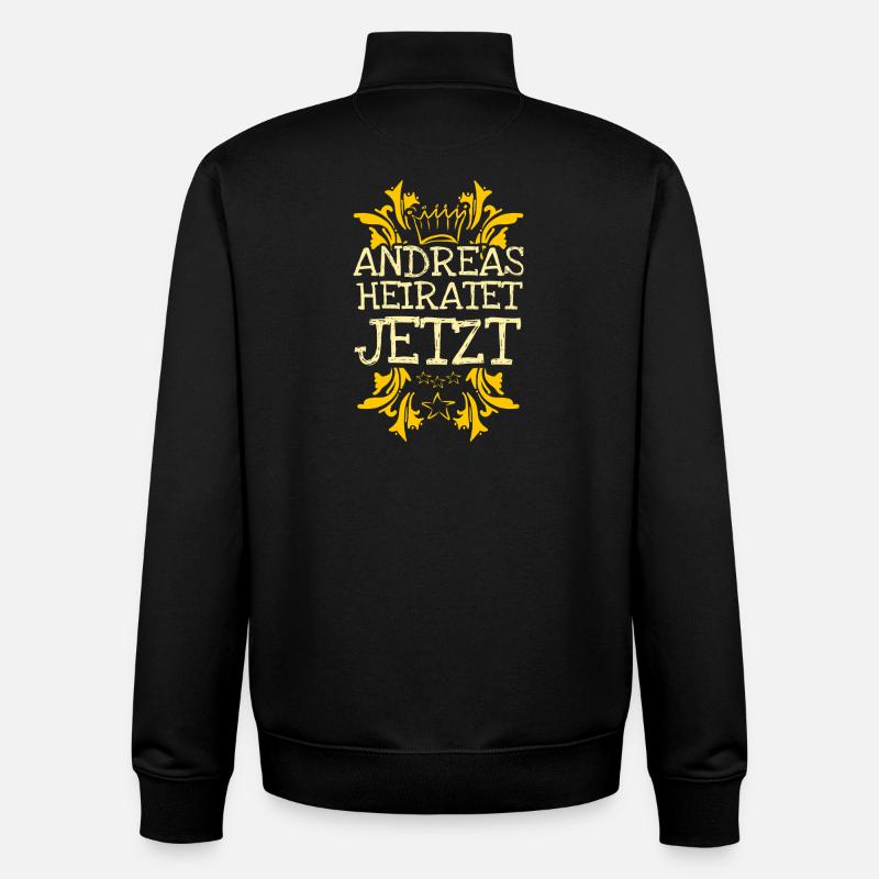Cadeau pour Andreas - Sweat zippé unisexe en coton bio Stanley/Stella - noir