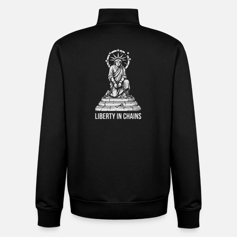 La liberté enchaînée - Sweat zippé unisexe en coton bio Stanley/Stella - noir